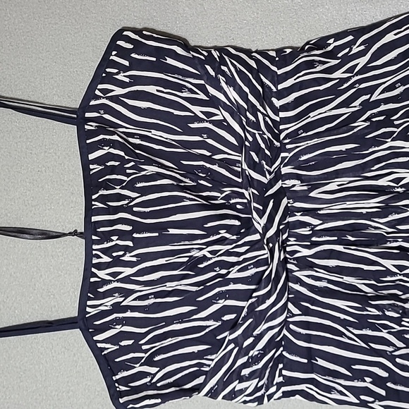 LOFT Women's Elegant Blue and White Strappy Lined Dress - Size 12 NEW WITH TAGS - Picture 4 of 13